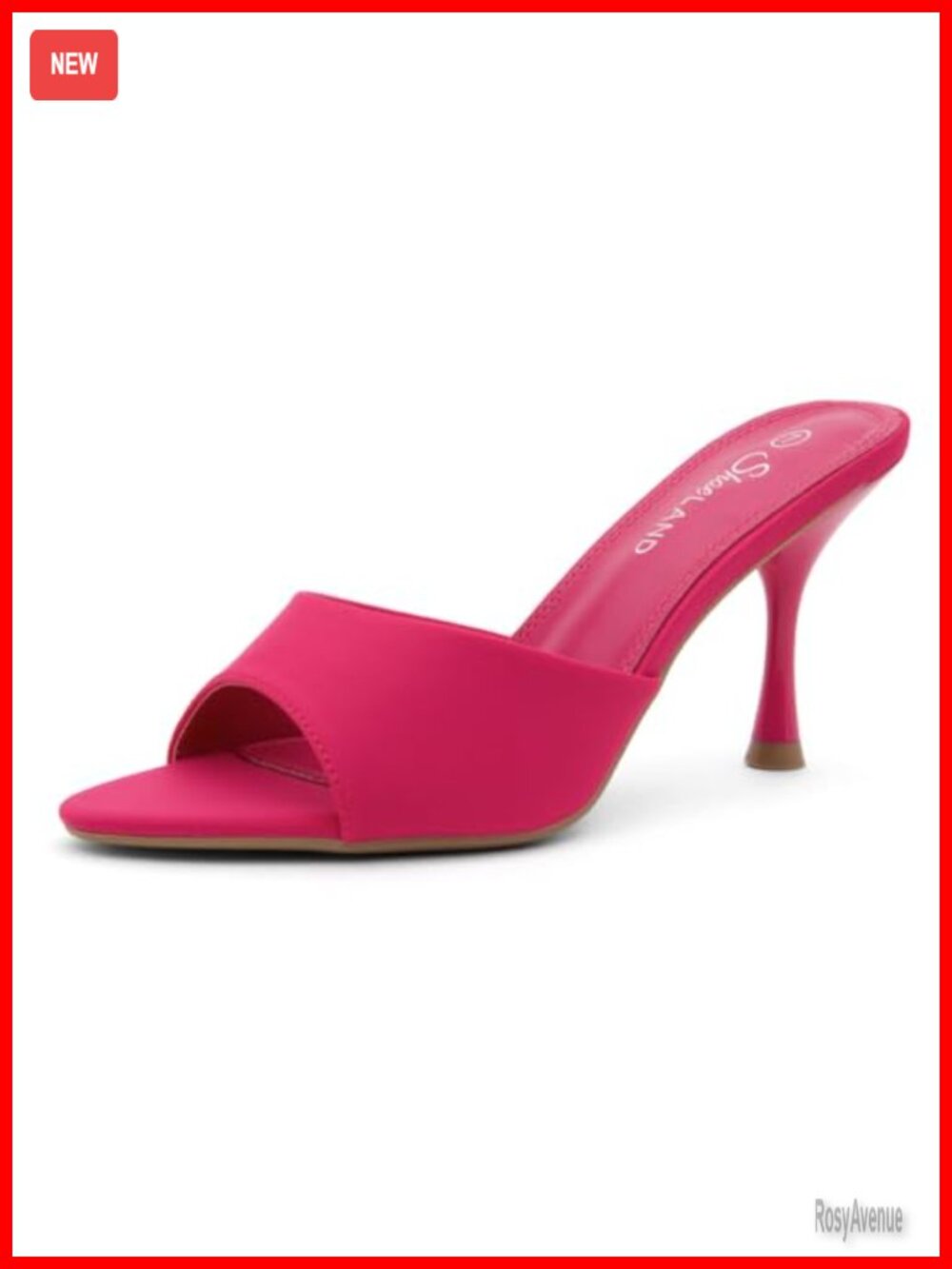 Women's Pointed Toe Stiletto Mule Heels, Backless Slip-On Dress Sandals for